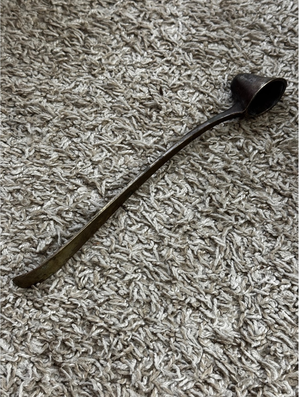 Vintage Long Handle Brass Candle Snuffer Primitive Wick Extinguisher Patina